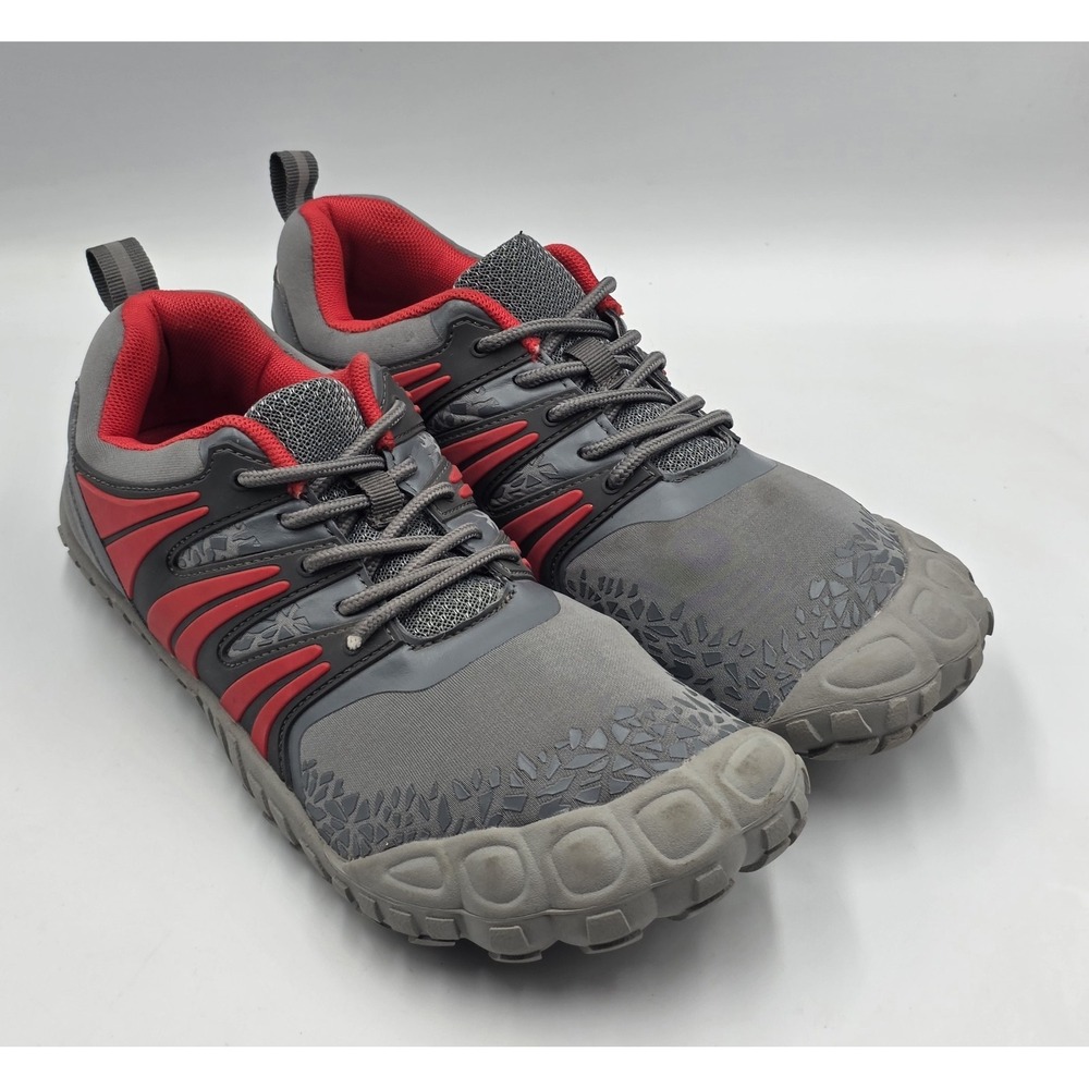 Oranginer Barefoot Minimalist Cross Training Shoes Men's Sz 10 Gray Red Wide Toe